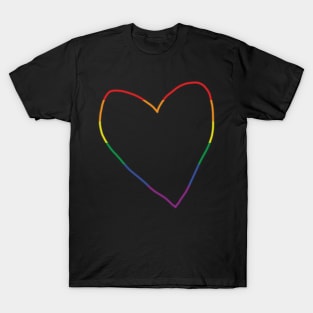 Pride Stripes Heart Line Valentines Day T-Shirt